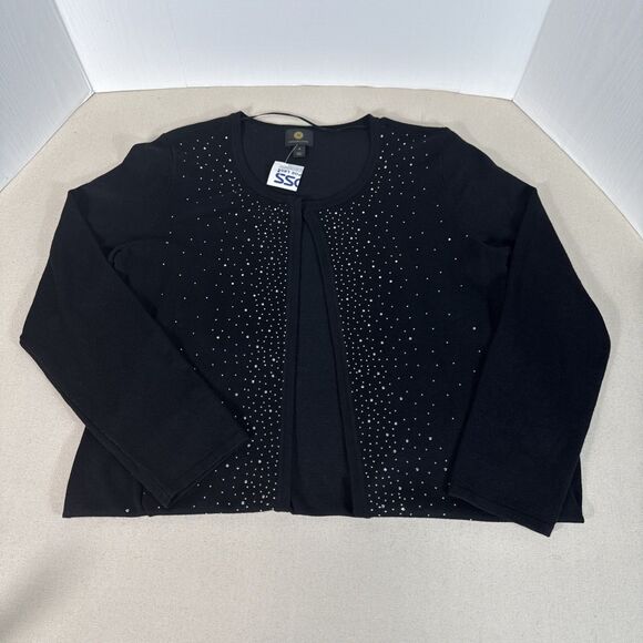 JM Collection Embellished Open Cardigan Sweater Rayon Blend - Picture 5 of 16